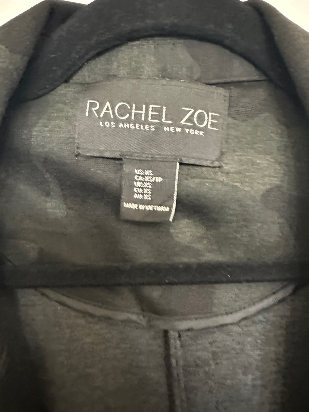 Rachel Zoe Olive & Gray Camouflage Open Blazer size XS - Picture 3 of 4